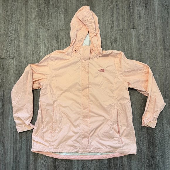 North Face Rain Full Zipper Jacket Light Pink Adjustable Dryvent Women Size XXXL - Picture 1 of 16
